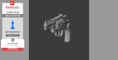 3D model of a Colt Diamondback revolver, designed for cosplay prop 3D printing.