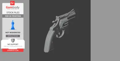 3D model of a detailed revolver designed as a cosplay prop, suitable for 3D printing.