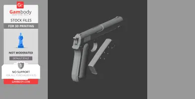 3D model of a Colt M1900 handgun with removable magazine, designed for cosplay and 3D printing.