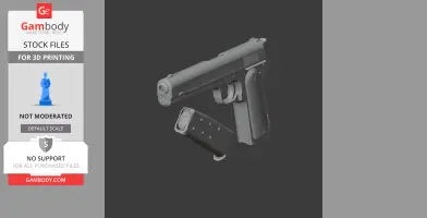 3D model of a Colt M1900 pistol with a detachable magazine, designed for 3D printing.
