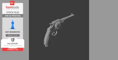 A 3D model of a Colt M1905 revolver prop intended for cosplay, displayed in grayscale.