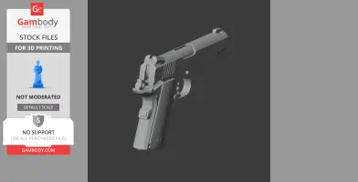3D model of a Colt Officer's ACP handgun, suitable for cosplay prop, designed for 3D printing.