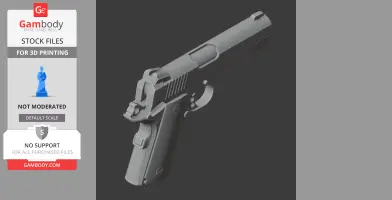 A 3D model of a Colt Officer's ACP handgun for cosplay, designed for 3D printing.