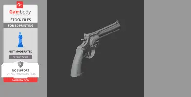 3D model of a Colt Python revolver, designed for cosplay and 3D printing.