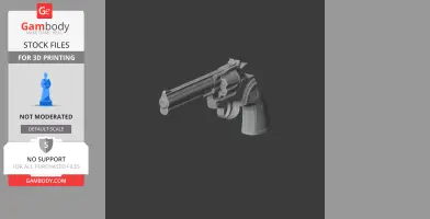 3D model of a detailed Colt Python revolver, designed for cosplay and 3D printing.