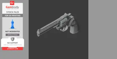 A 3D model of a revolver, designed for cosplay, shown as STL files for 3D printing.