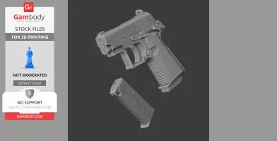 3D model of a Colt Mustang XSP with a detachable magazine for cosplay, designed for 3D printing.