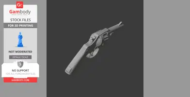 A 3D model of a Colt revolver, designed for cosplay, displayed at an angle on a dark background.