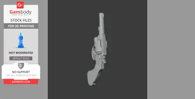 A 3D model of a classic revolver designed as a cosplay prop for 3D printing.