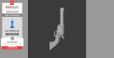 3D model of a Colt Single Action Army revolver, detailed for 3D printing as a cosplay prop.
