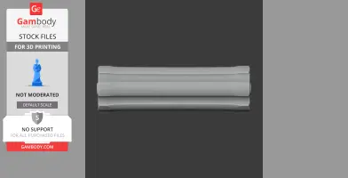 A gray cylindrical firearm component designed for 3D printing, shown on a dark background.