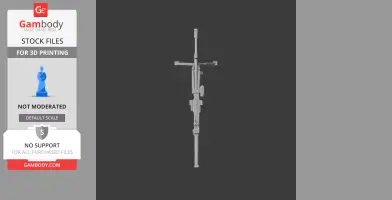 3D model of a rifle prop for cosplay, designed for 3D printing.