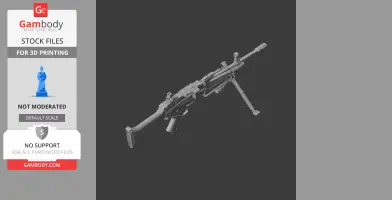 A 3D model of a Daewoo XK3 rifle with a bipod, designed as a cosplay prop for 3D printing.