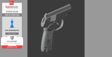 A 3D model of a Makarov PM pistol, designed as a cosplay prop for 3D printing.