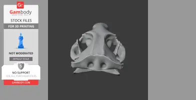 3D model of a beaver skull, showing intricate bone structure for printing.