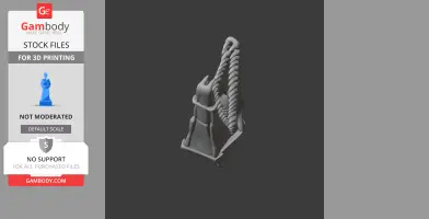 3D model of a dinosaur skull replica with detailed teeth and jaw structure, designed for printing.