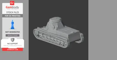 3D model of a Panzer I tank with detailed tracks and turret, suitable for 3D printing.