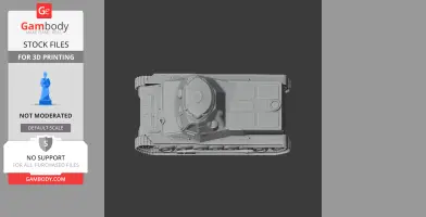 Top view of a detailed 3D model of a Panzer I tank for 3D printing.