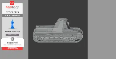 A detailed 3D model of a Panzer I tank viewed from the side, suitable for 3D printing.