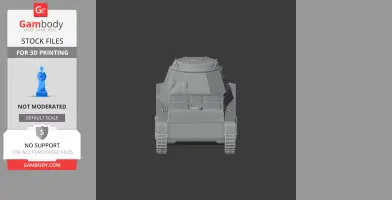 3D model of a Panzer I tank, front view, designed for 3D printing from Gambody.