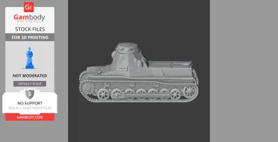 3D model of a Panzer I tank for 3D printing, detailed tracks and turret visible.