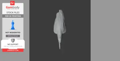 Top view of a 3D model of a bird, likely a stork, designed for 3D printing.