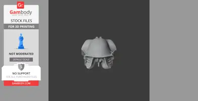 A detailed 3D model of a stylized skull for printing, viewed from the front.