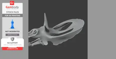 A detailed 3D model of a Lepidocheirosaurus skull with an elongated beak and sharp crests.