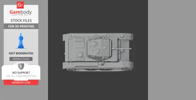 A top-down view of a detailed 3D model of a Panzer II Luchs tank for 3D printing.
