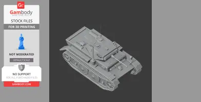 3D model of a Panzer II Luchs tank with detailed tracks and turret for 3D printing.