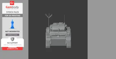 Front view of a detailed Panzer II Luchs tank 3D model, ready for 3D printing.