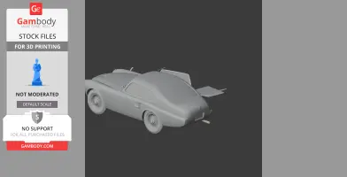 3D model of a classic Ferrari 225 S, featuring detailed curves and design elements, ready for 3D printing.