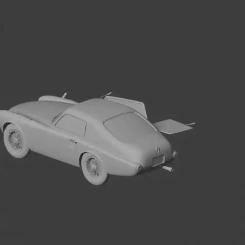 3D model of a classic Ferrari 225 S, showcasing rear view and details for 3D printing.