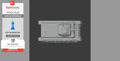 Top view of a 3D-printed Panzer III tank model in gray, with visible tracks and turret.