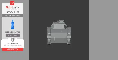 3D front view of a detailed Panzer III tank model for 3D printing, displayed in gray.