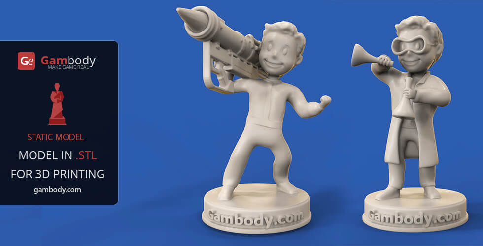 Buy Vault Boy: Big Guns and Chemist 3D Print Files | Static Figures