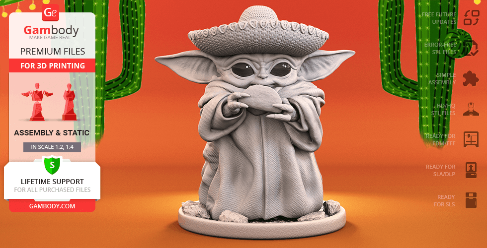 Buy Baby Yoda - Cinco de Mayo 3D Printing Figurine | Assembly