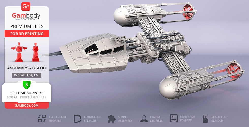 Buy Y-wing Starfighter 3D Printing Model | Assembly