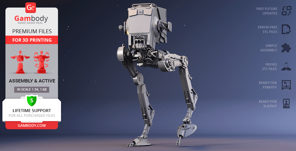 Buy AT-ST Walker 3D Printing Model | Assembly + Action