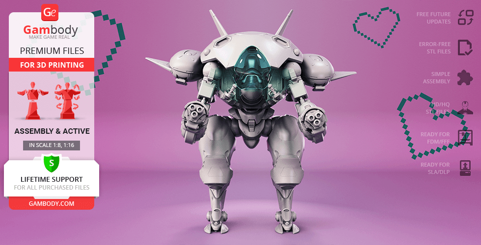 Buy D.Va’s Mech 3D Printing Model | Assembly + Action