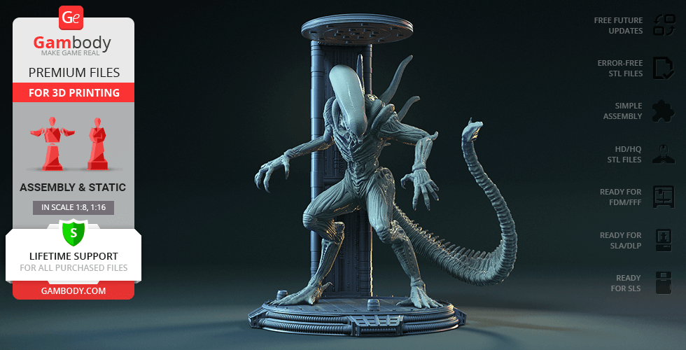 Buy Alien in Chamber 3D Printing Figurine | Assembly