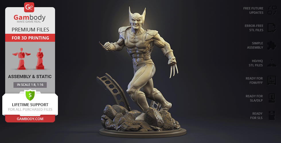 Buy Wolverine X-Men 3D Printing Figurine | Assembly