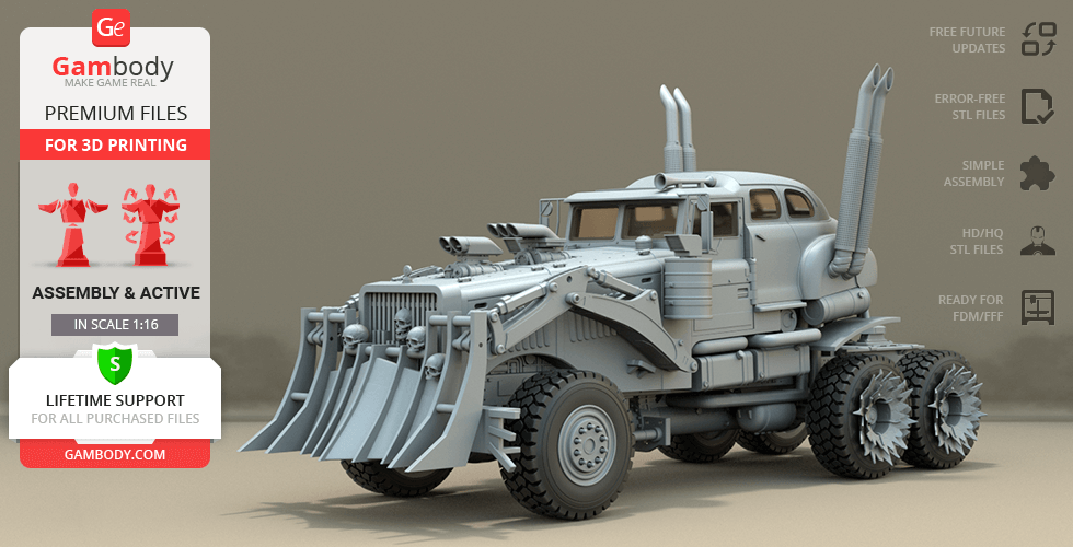 Buy War Rig Truck 3D Printing Model | Assembly + Action
