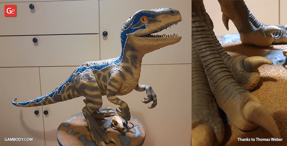 Jurassic World - Figurine de base - Owen et Bébé «Blue» 