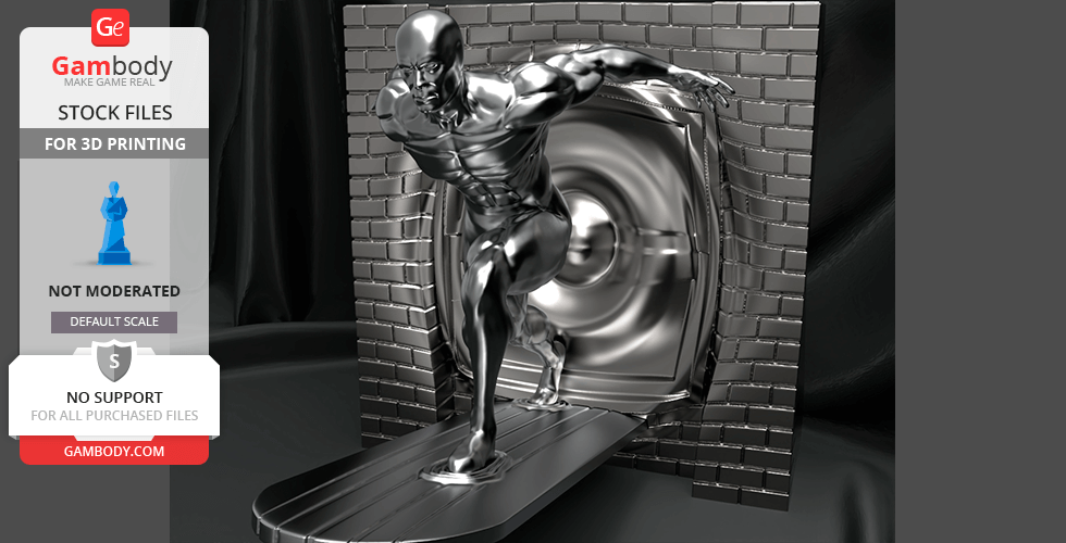 Buy SILVER SURFER 3D PRINTING FIGURINE ASSEMBLY 3D MODEL