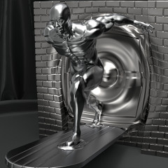 preview of SILVER SURFER 3D PRINTING FIGURINE ASSEMBLY 3D MODEL