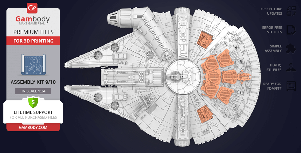 Buy Millennium Falcon Engine Vents 3D Printable Exterior Parts Kit 2