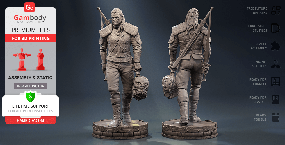 Buy Geralt of Rivia 3D Printing Figurine | Assembly