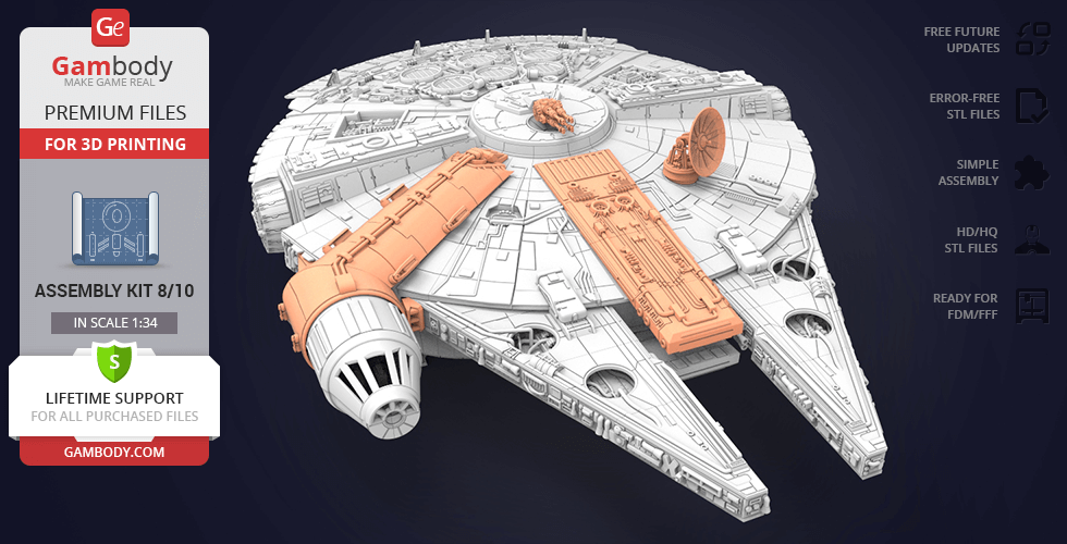 Millennium Falcon Interior 3D Printable Parts Kit 1 Cockpit And Engine 
