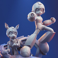 preview of Mega Man & Rush 3D Printing Figurines in Diorama | Assembly